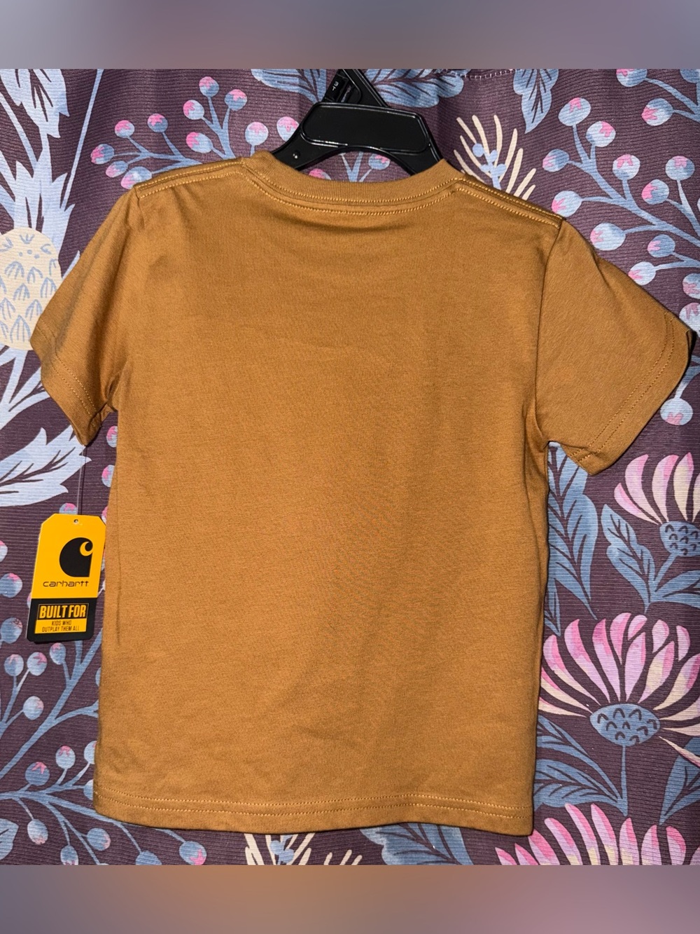 Carhartt Kids Short Sleeve Pocket Tee in Brown/Gold - Picture 2 of 4